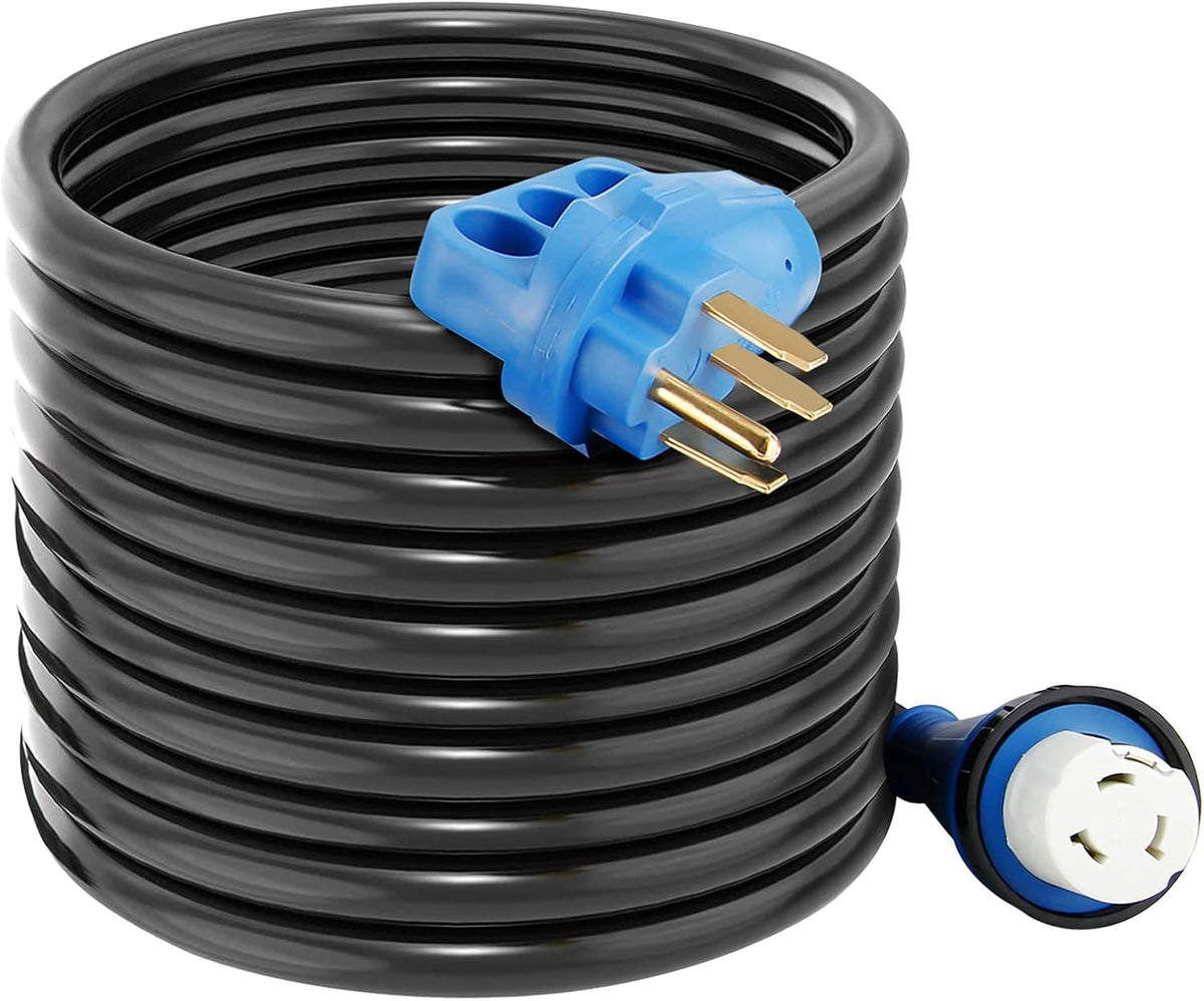 50 Amp 50 Feet RV Power Extension Cord, Heavy Duty STW Wire, Blue H4623