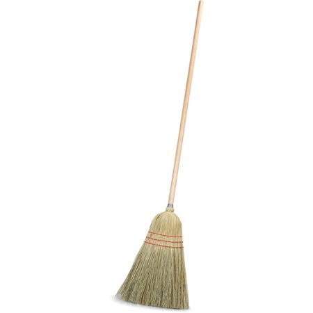 Natural Broom with Wood Handle, 10 inch Bristle, 55 inch L, 12 Pack N444352