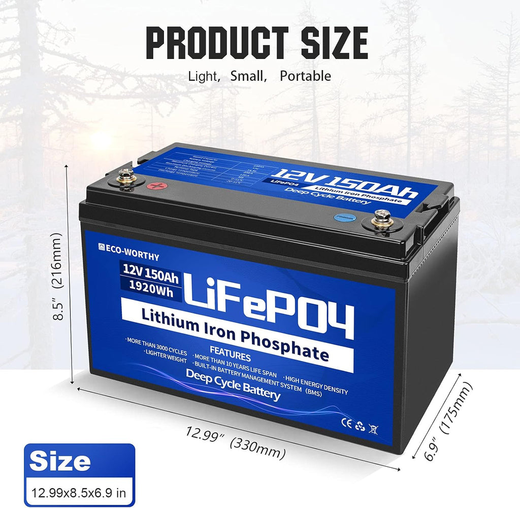 12V 150Ah LiFePO4 Lithium Iron Phosphate Battery with BMS Protection Z630242