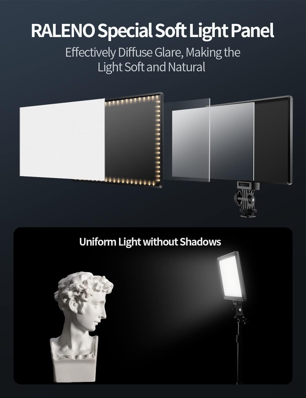 LED Video Light, Bi-Color, Rechargeable Battery, LCD Display, USB, Pack of 2 X45027