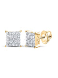 10kt Yellow Gold Square Earrings 1/4 Cttw H89590
