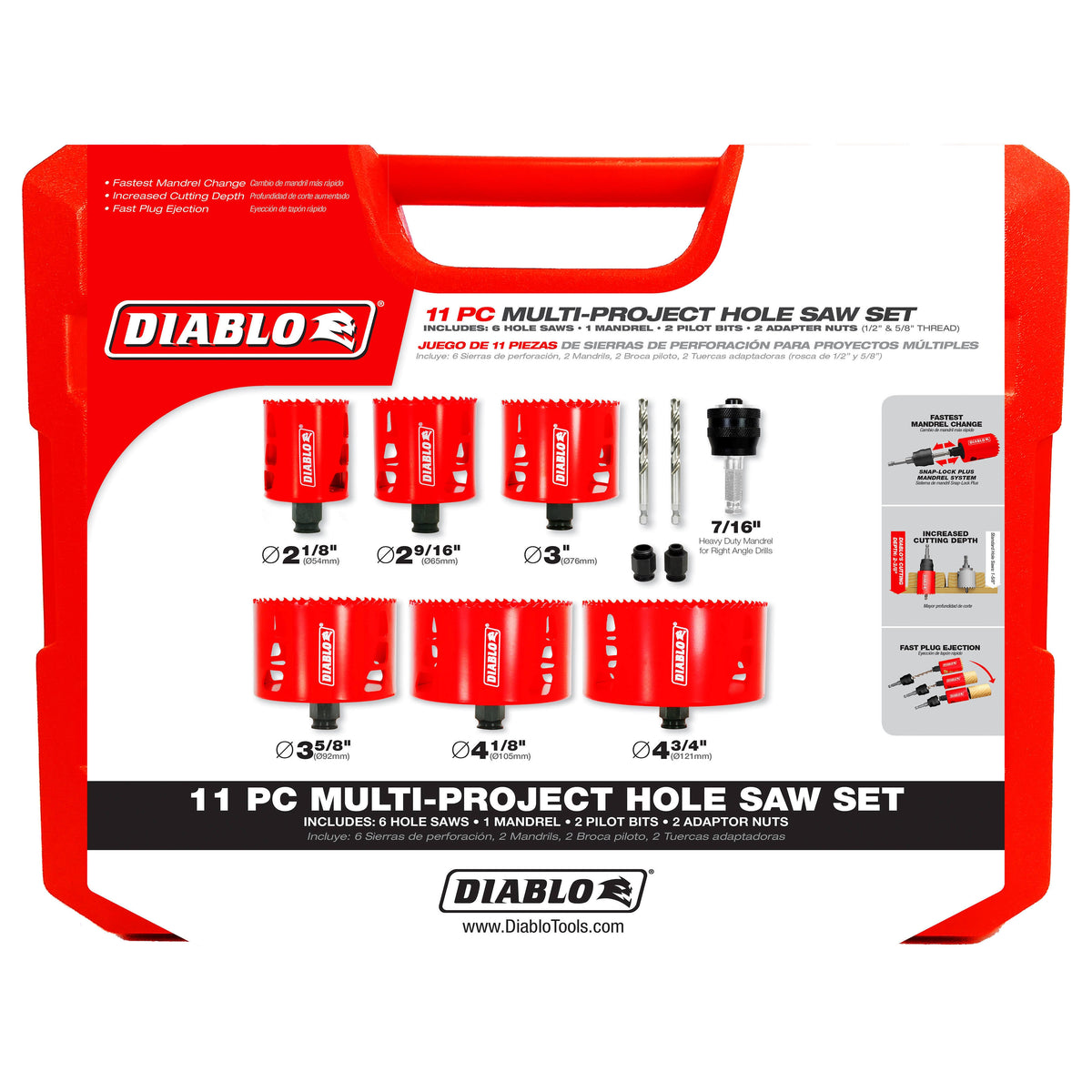 11 Piece Bi Metal Hole Saw Set P393799