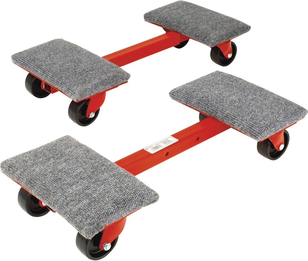 Red 2-Pack Heavy Cargo Moving Dollies with Ball Bearing Wheels D69894