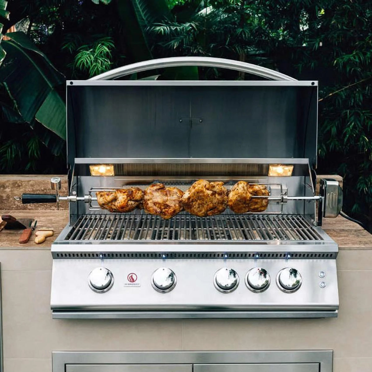 32-Inch 4-Burner Built-In Propane Gas Grill With Rear Infrared Burner W30871