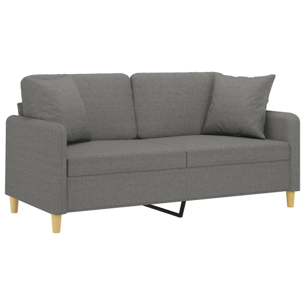 2-Seater Sofa Dark Gray Fabric V999