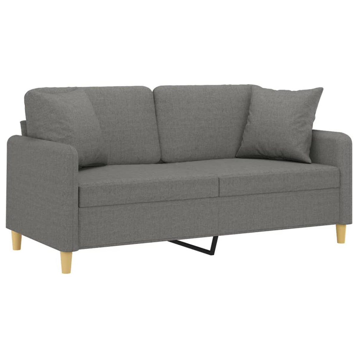 2-Seater Sofa Dark Gray Fabric V999