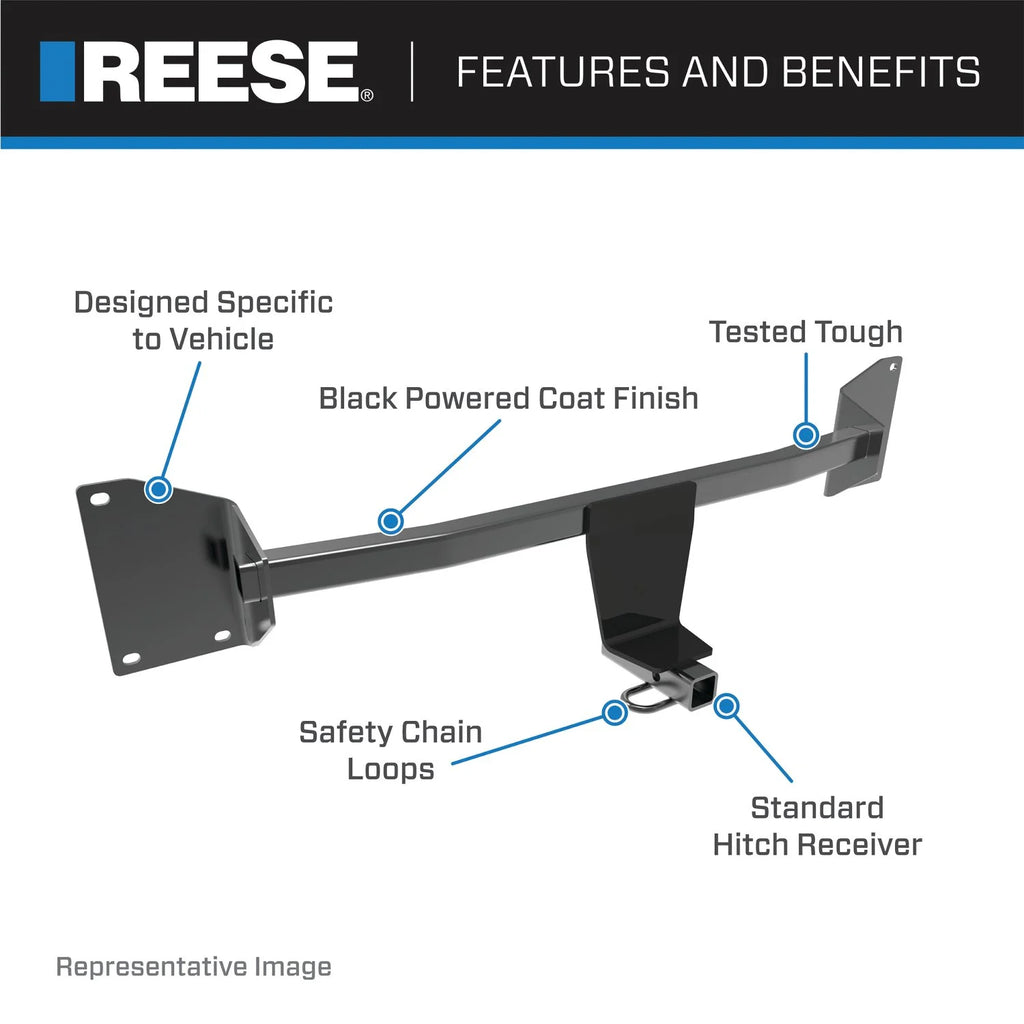 Class 1 Trailer Hitch, 1-1/4 Inch Square Receiver, Black L6338