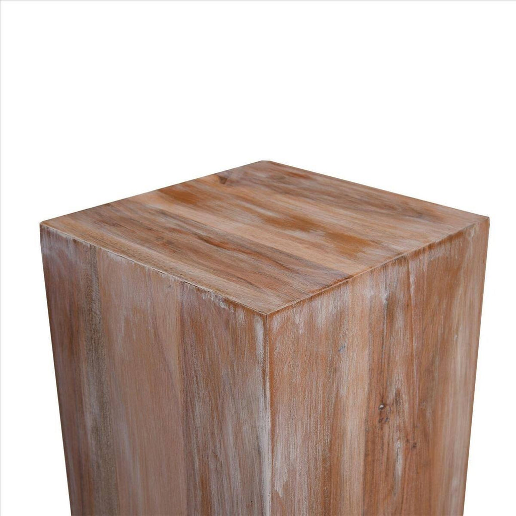 White Square Wooden End Table R1405