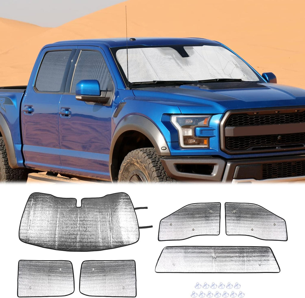 Windshield Sun Shade for Ford F150, 6PCs Pack of 2 E63923