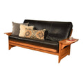 Full-Size Faux Leather Futon Mattress in Black S7950
