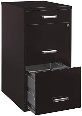 Black 18in Deep 3 Metal Organizer Pencil Drawer Vertical File Cabinet X397160