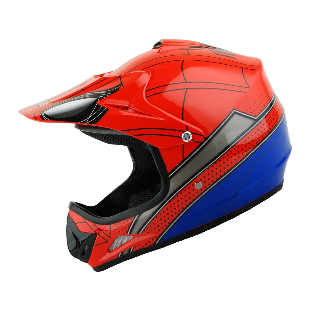 Motocross Helmet Spider Red with Goggles and Gloves M50429