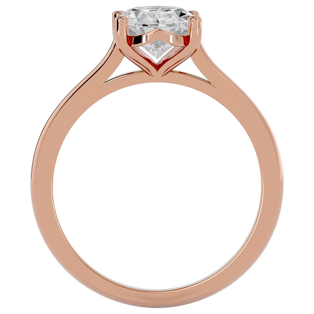 2 Carat Oval Shape Moissanite Solitaire Engagement Ring In 14 Karat Rose Gold J85475