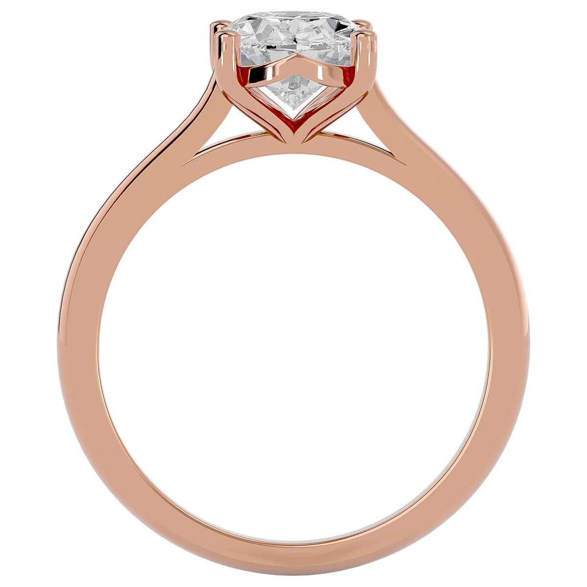 2 Carat Oval Shape Moissanite Solitaire Engagement Ring In 14 Karat Rose Gold J85475