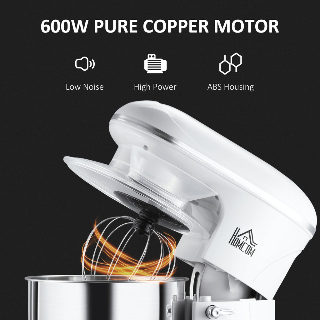6 Qt 600W 6 Speed Tilt Head Stand Mixer with Stainless Steel Mixing Bowl I735