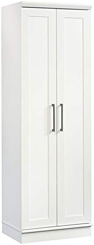 White Storage Cabinet with Door and Shelves O21668