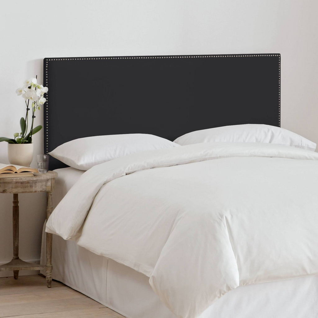 Black Velvet Nailbutton Headboard C4460