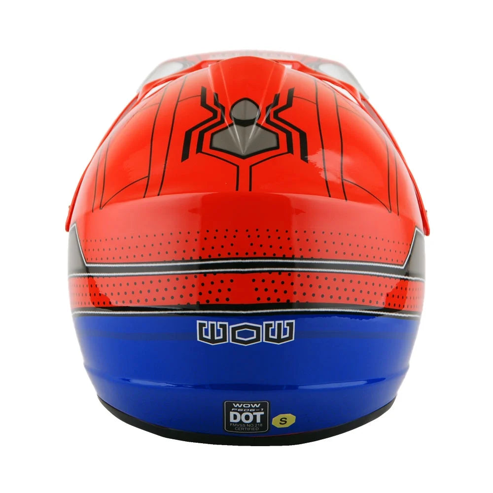 Motocross Helmet Spider Red with Goggles and Gloves M50429