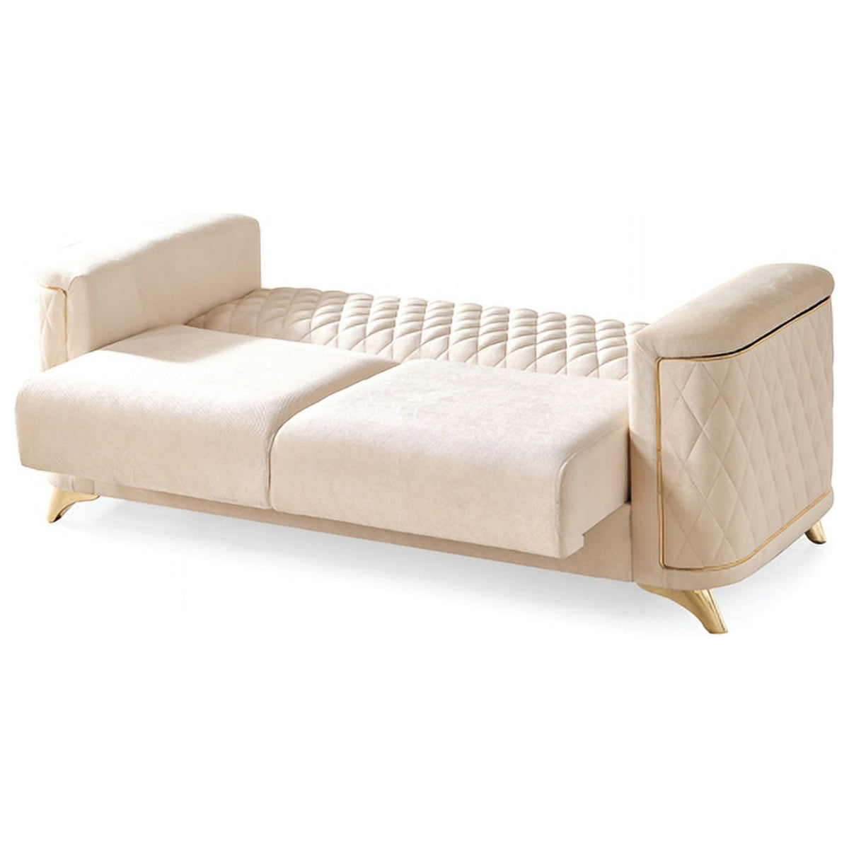 Ivory Velvet Loveseat M1104