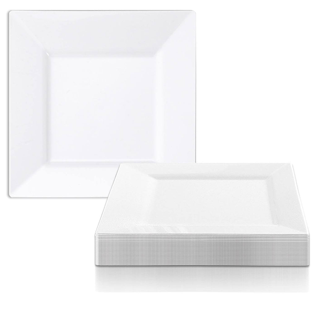 White Disposable Plastic Salad Plates N330285