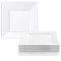 White Disposable Plastic Salad Plates N330285