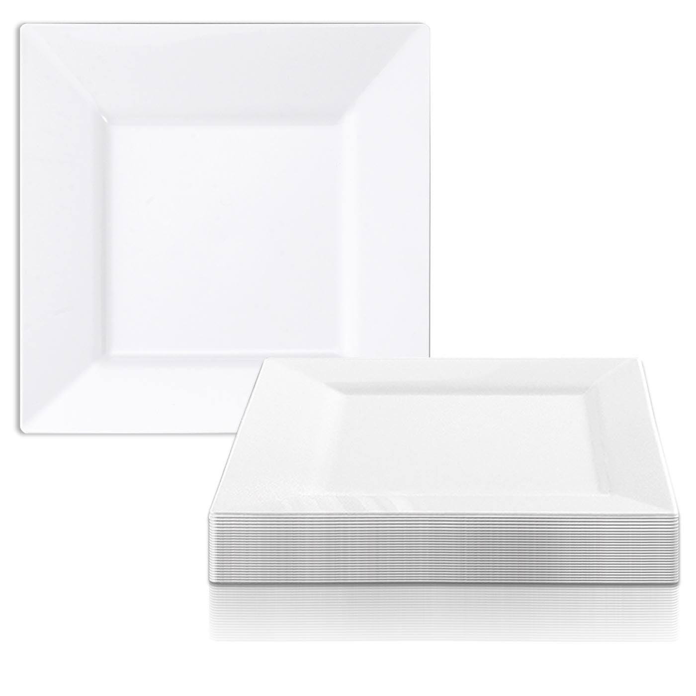 White Disposable Plastic Salad Plates N330285