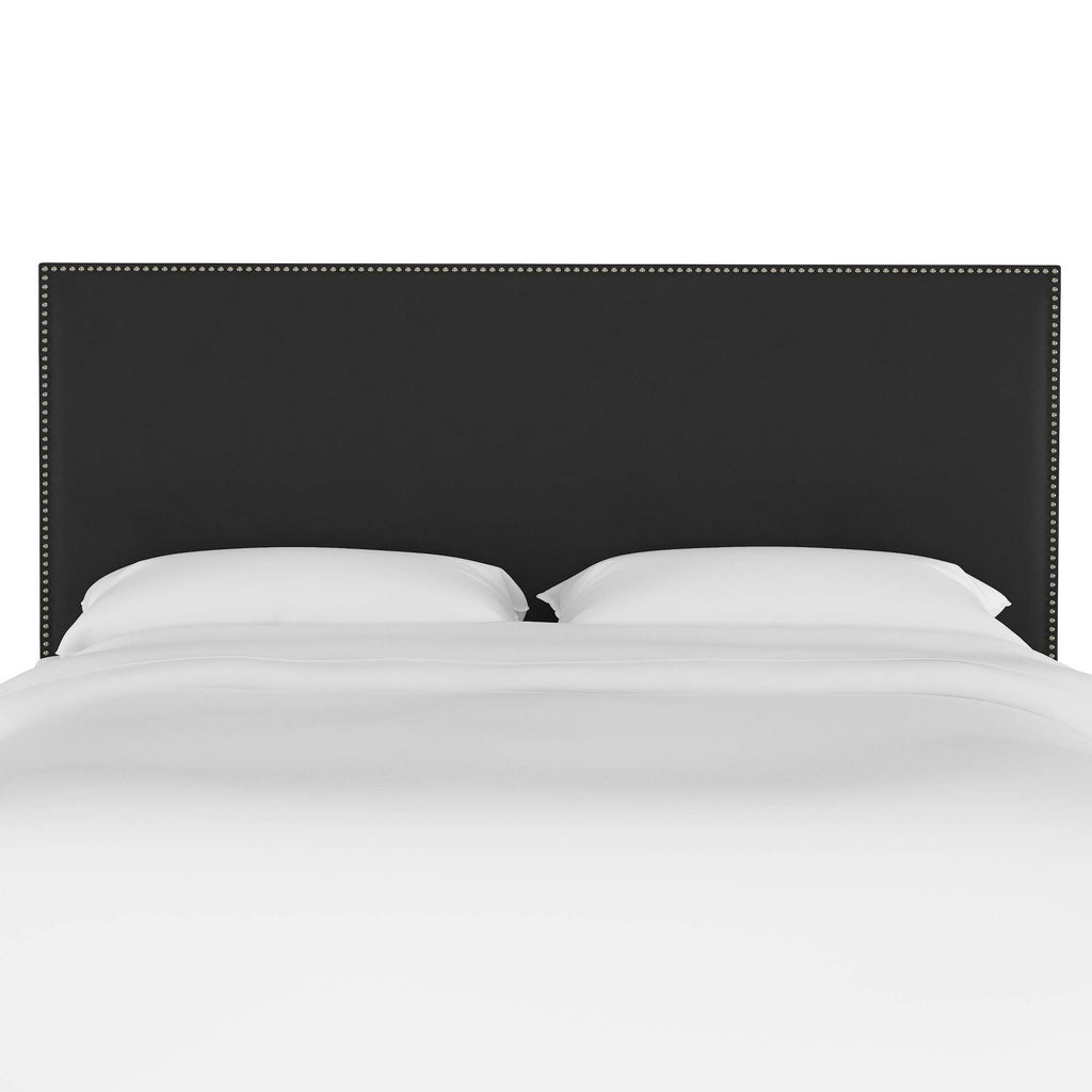 Black Velvet Nailbutton Headboard C4460