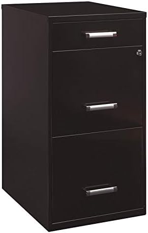 Black 18in Deep 3 Metal Organizer Pencil Drawer Vertical File Cabinet X397160