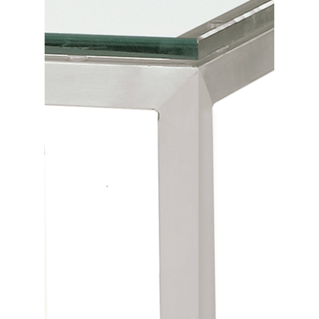 Clear Tempered Glass Console Table with Stainless Steel Frame K29430