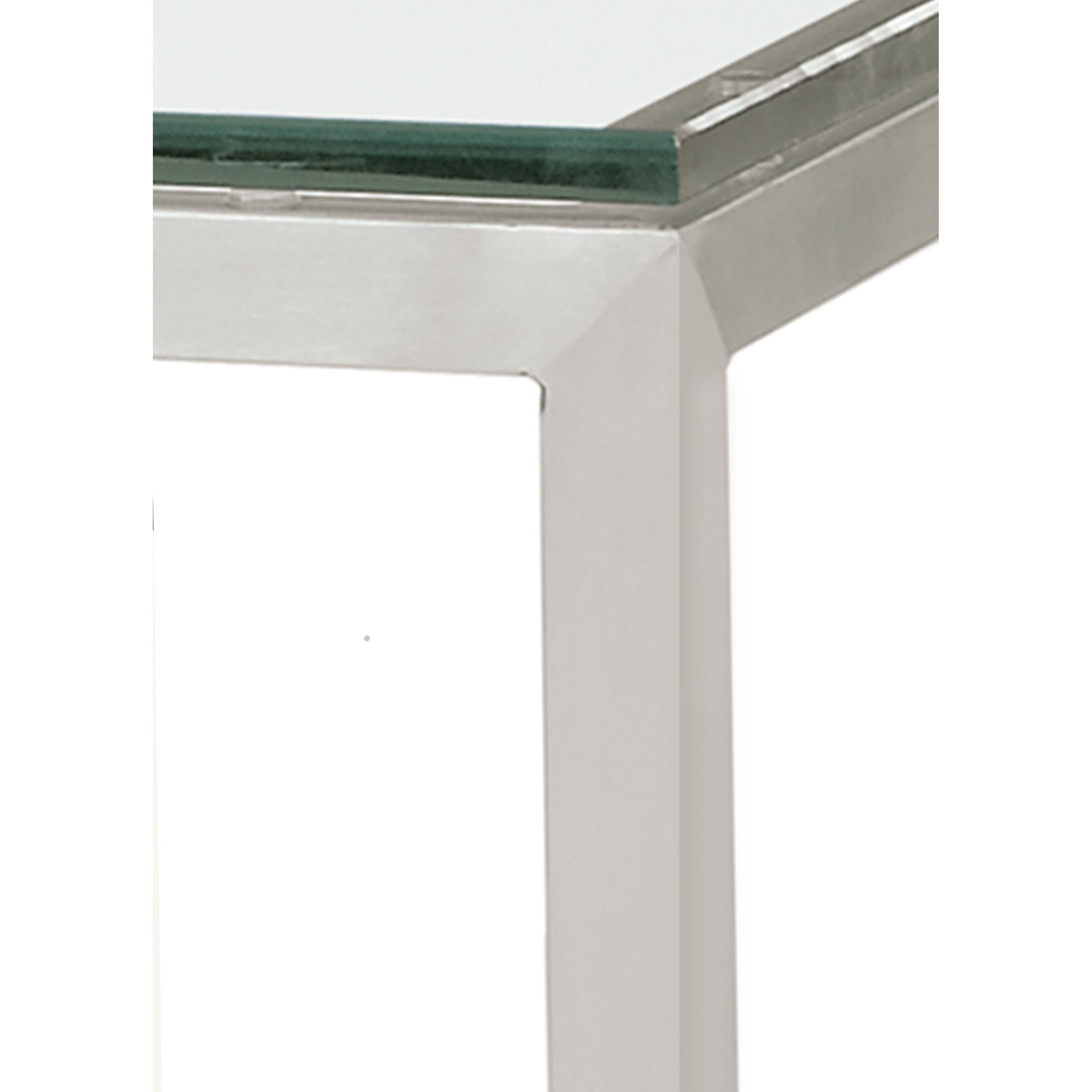 Clear Tempered Glass Console Table with Stainless Steel Frame K29430
