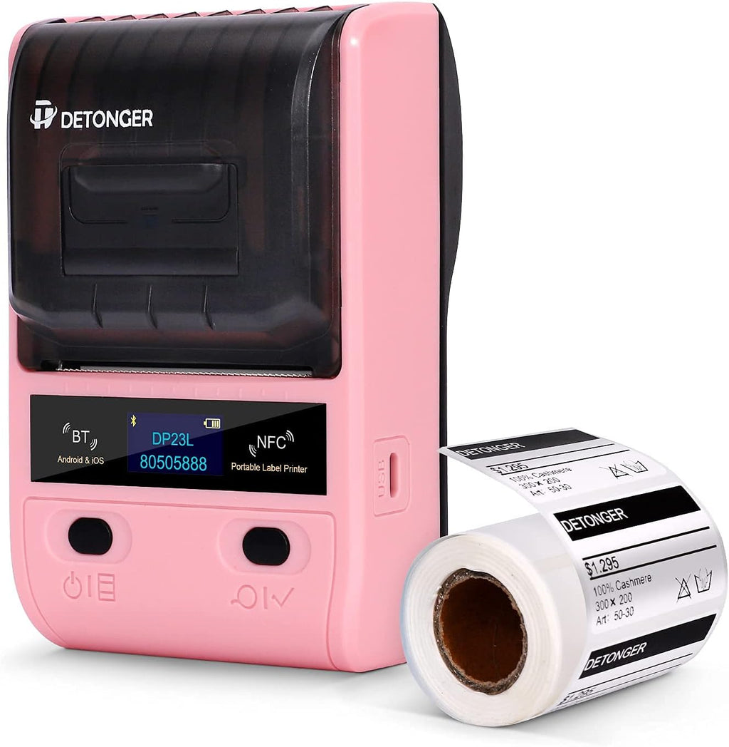 Black Portable Bluetooth Thermal Label Printer with 50x30mm Label N53772