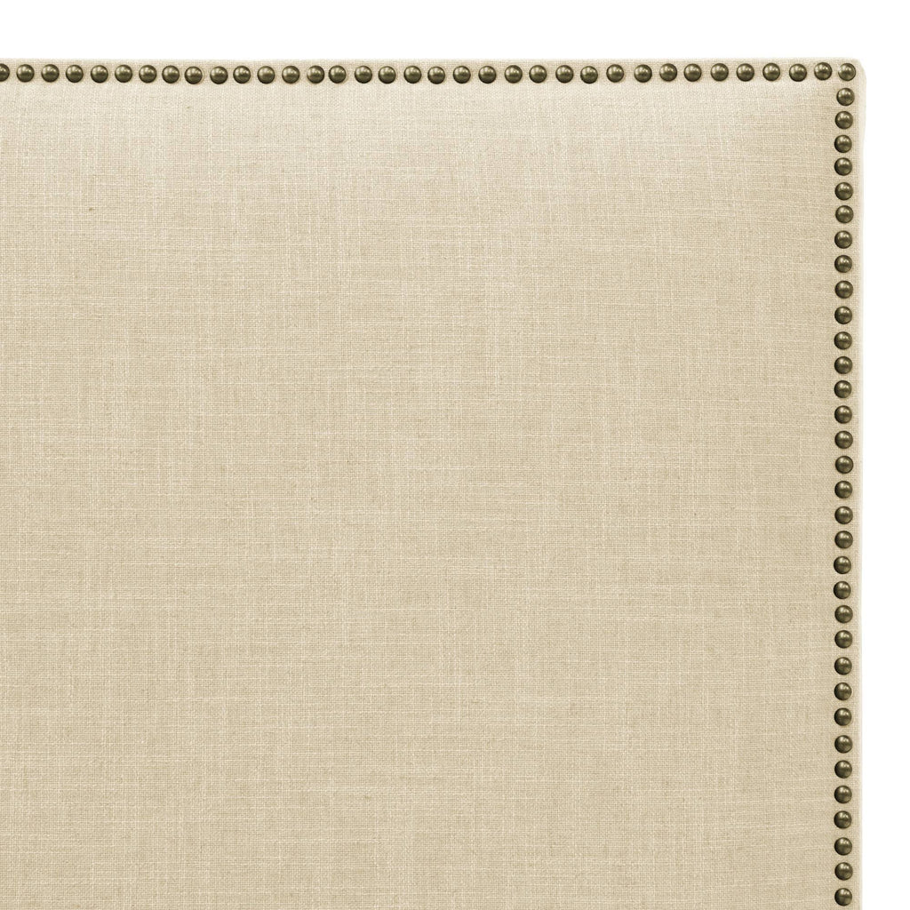 Cream Linen Headboard with Brass Nailbuttons G877444