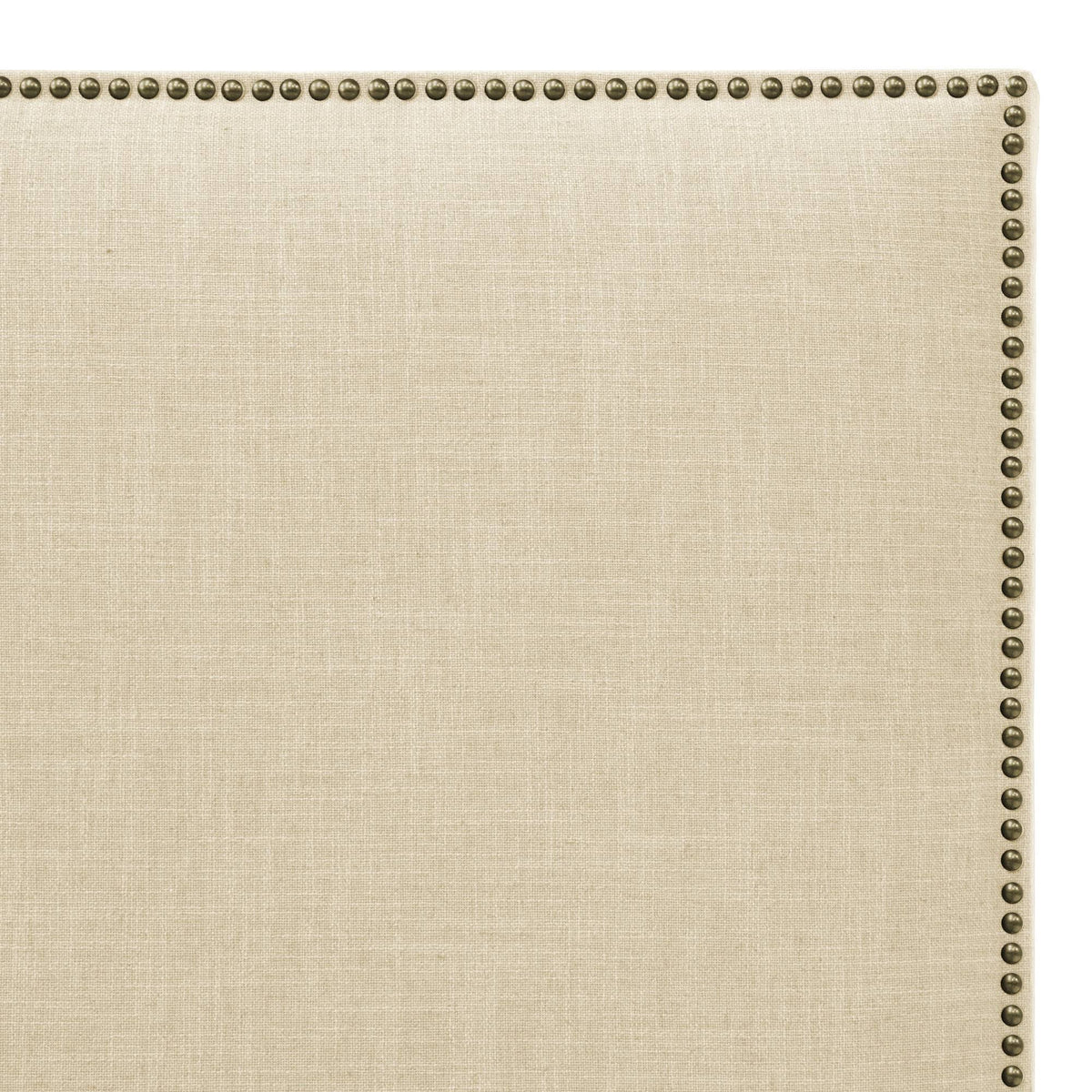 Cream Linen Headboard with Brass Nailbuttons G877444