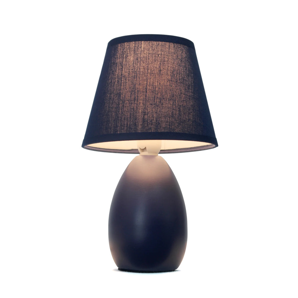 Mini Egg Oval Ceramic Table Lamp, Dark Blue H8498