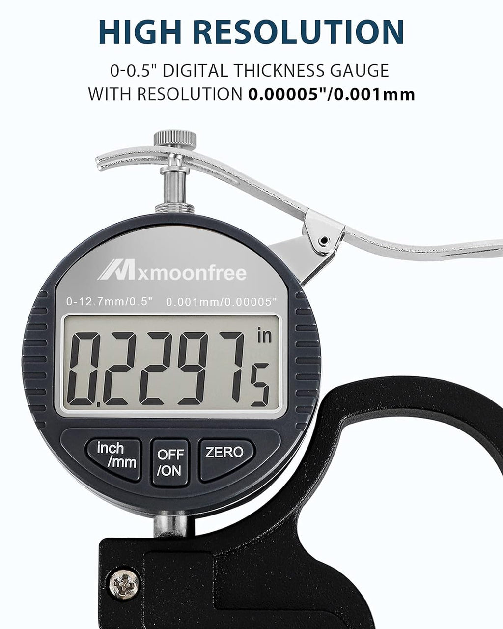 Digital Thickness Gauge 0.001mm/0.00005 0-12.7mm/0.5 Electronic Micrometer with LCD Display O4008
