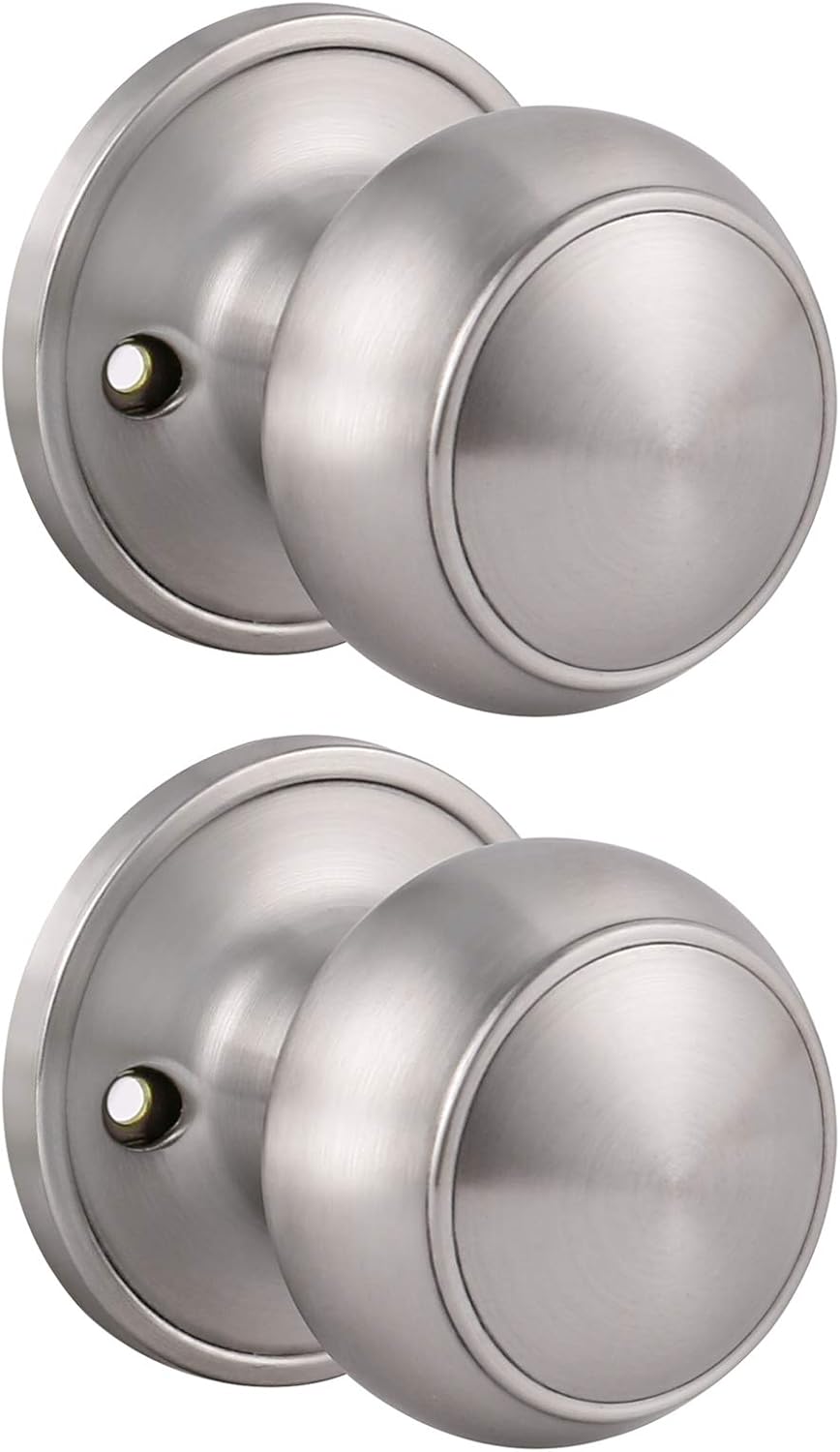 6 Pack Stainless Steel Flat Ball Door Knob Brushed Nickel Finish Pack of 2 Z4441