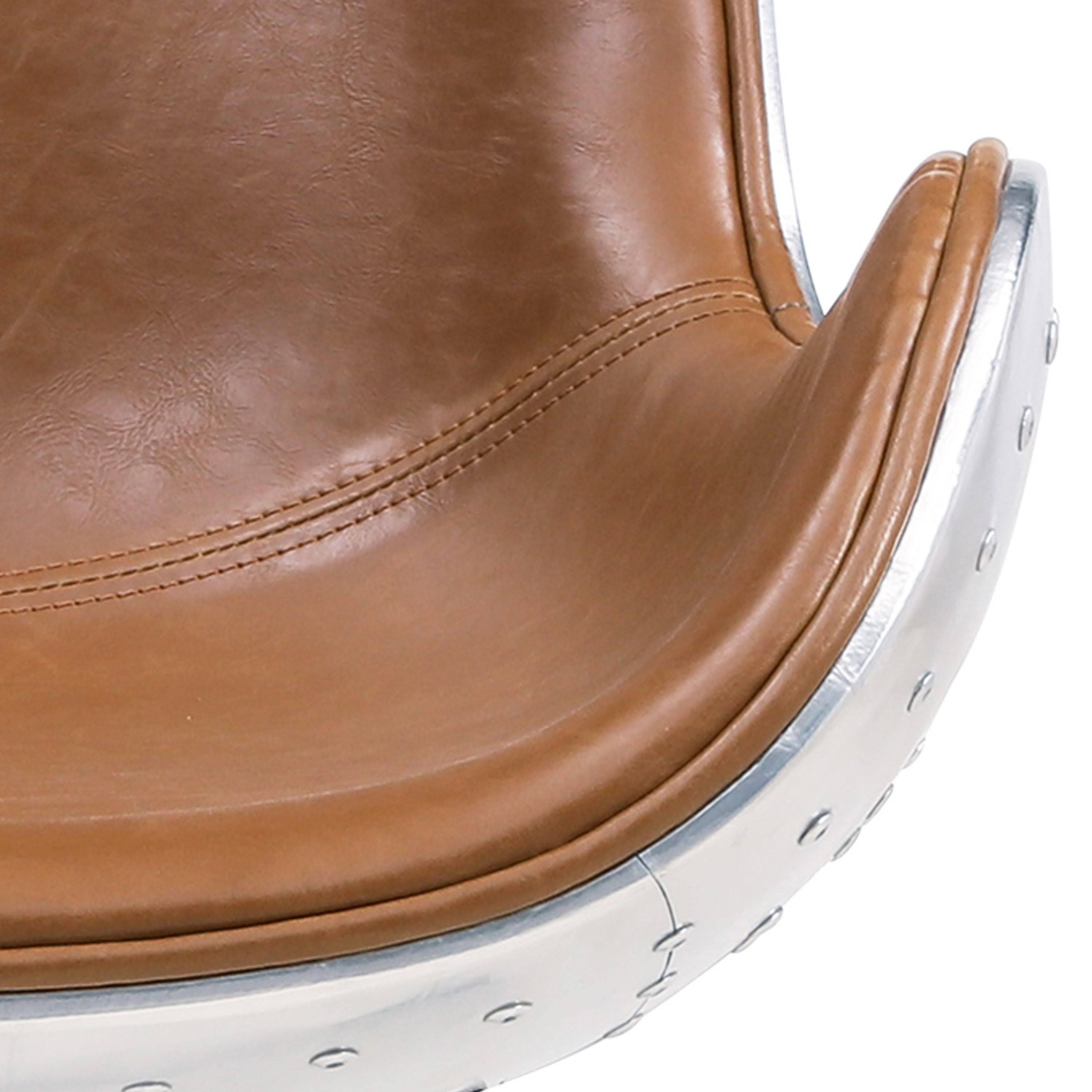 Distressed Caramel Swivel Office Chair H449
