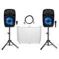 2000W Bluetooth LED DJ Speakers with Stands and Mics G987258