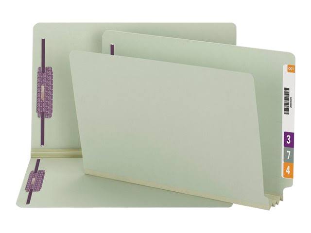 Legal Size End Tab Classification Folders with Fasteners, 25 Box A288181