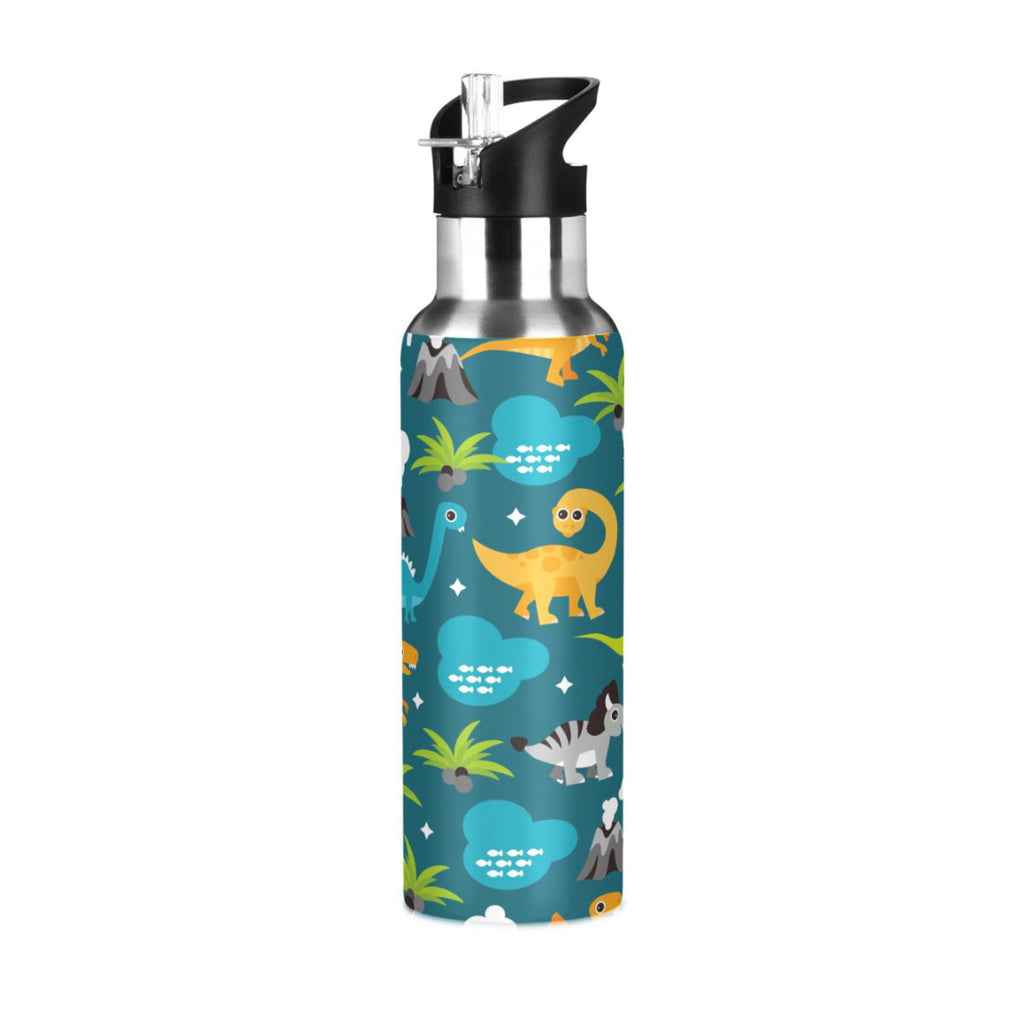 Stainless Steel Insulated Thermos Vacuum Flask Water Bottle with Straw Lid Y58679