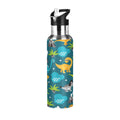 Stainless Steel Insulated Thermos Vacuum Flask Water Bottle with Straw Lid Y58679