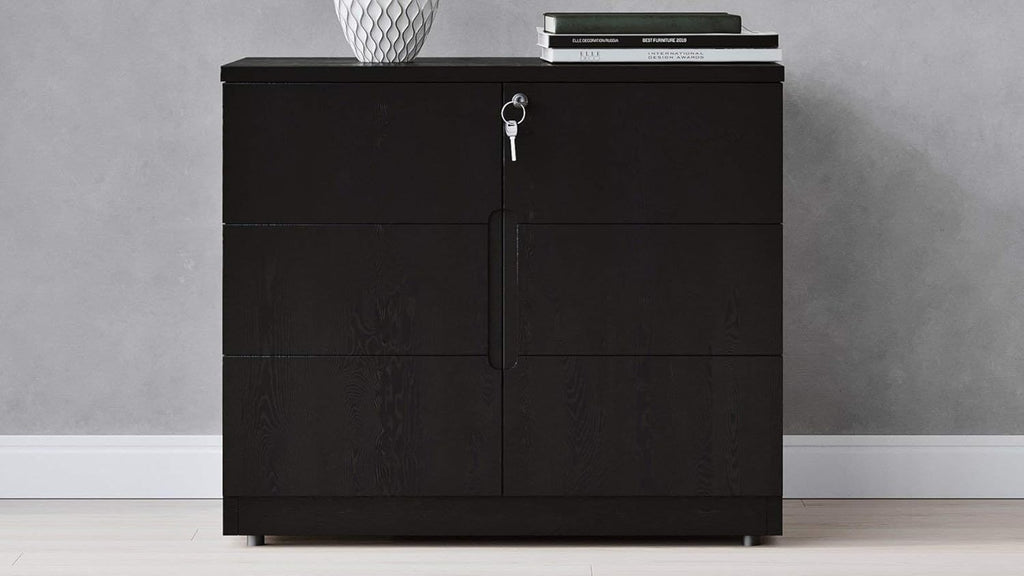 Black Oak 2 Door Storage Printer Cabinet X112877