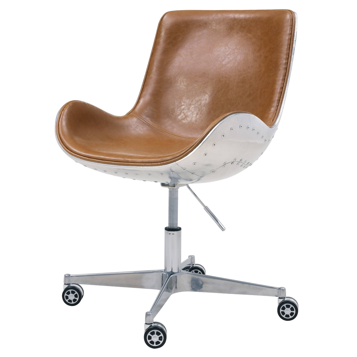 Distressed Caramel Swivel Office Chair H449