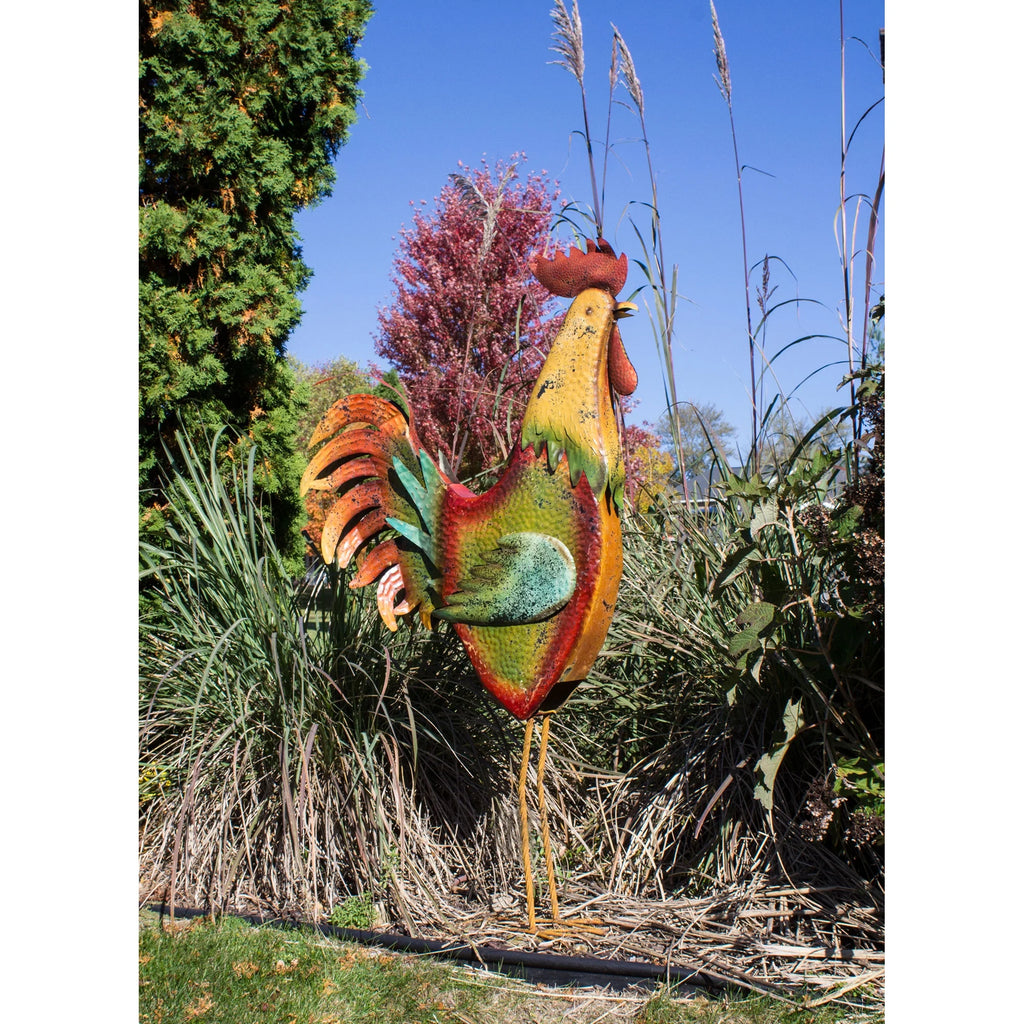 Metal Rooster Garden Statue Q467226