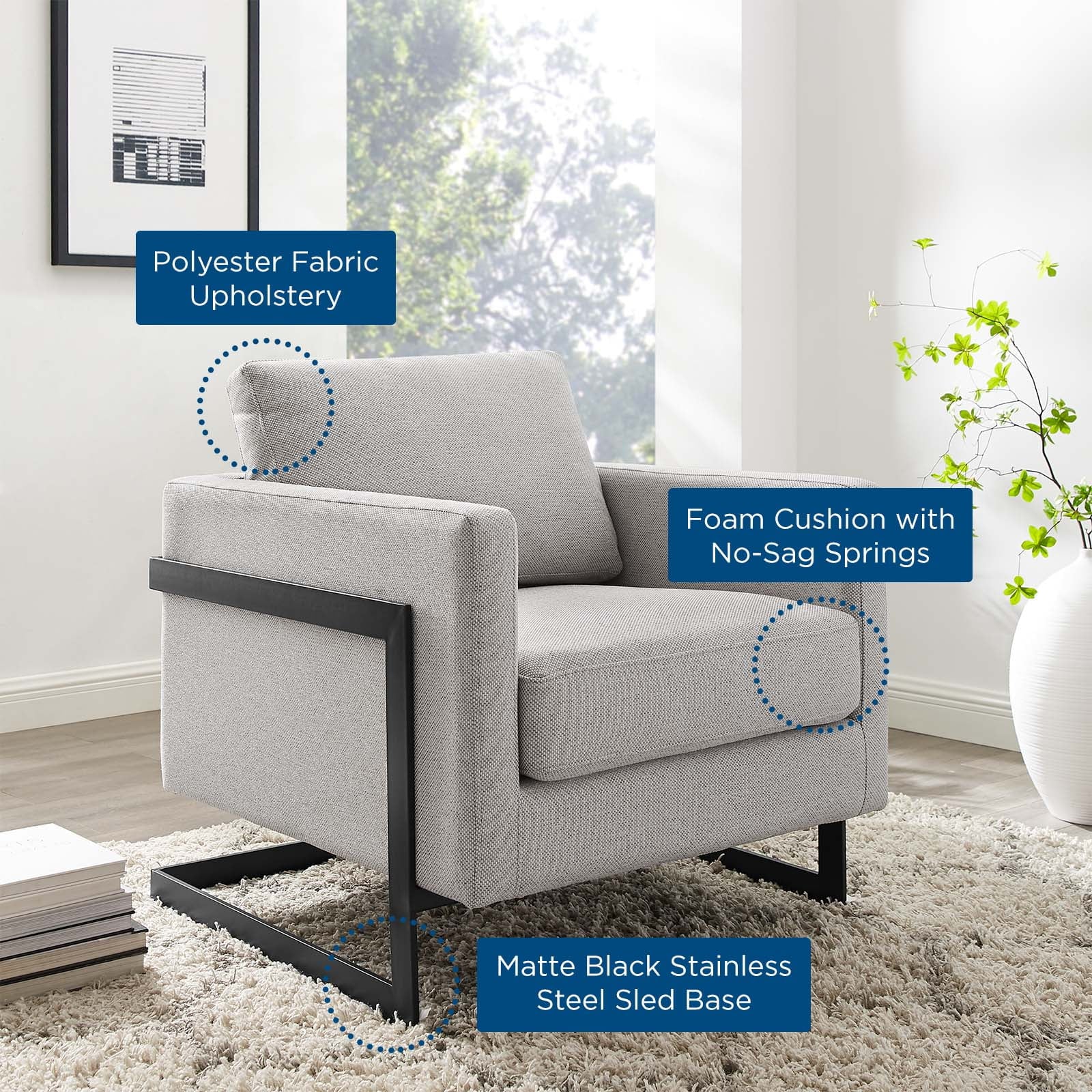 Black Camel Upholstered Fabric Accent Chair E775