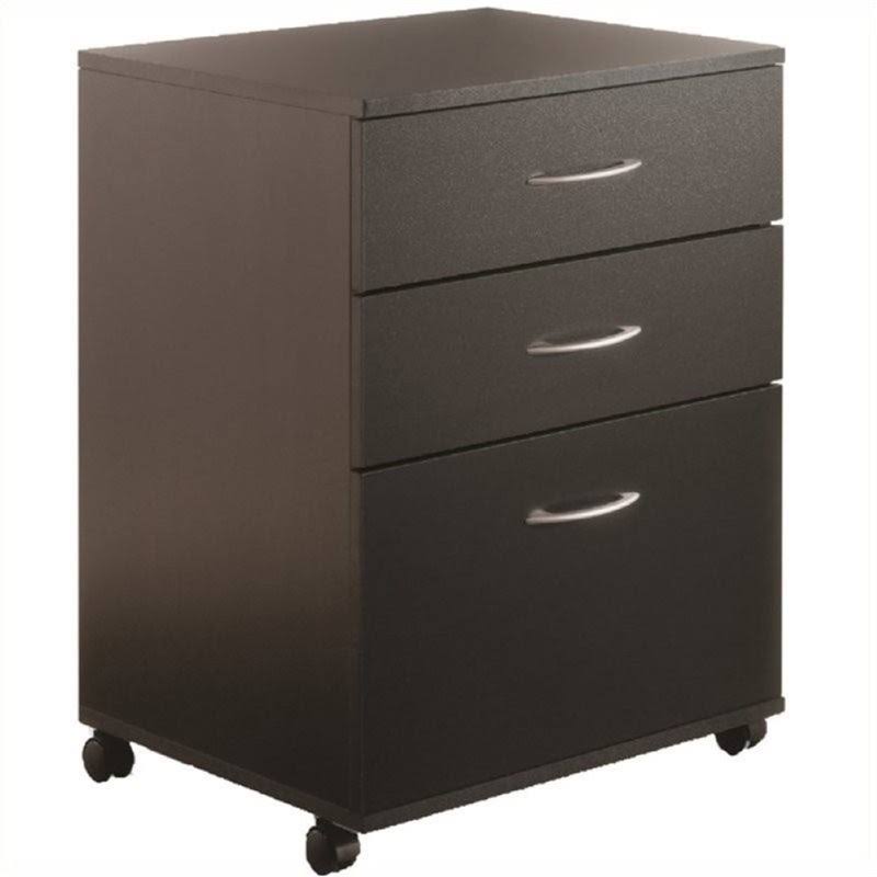 Black 3 Drawer Mobile Filing Cabinet H378