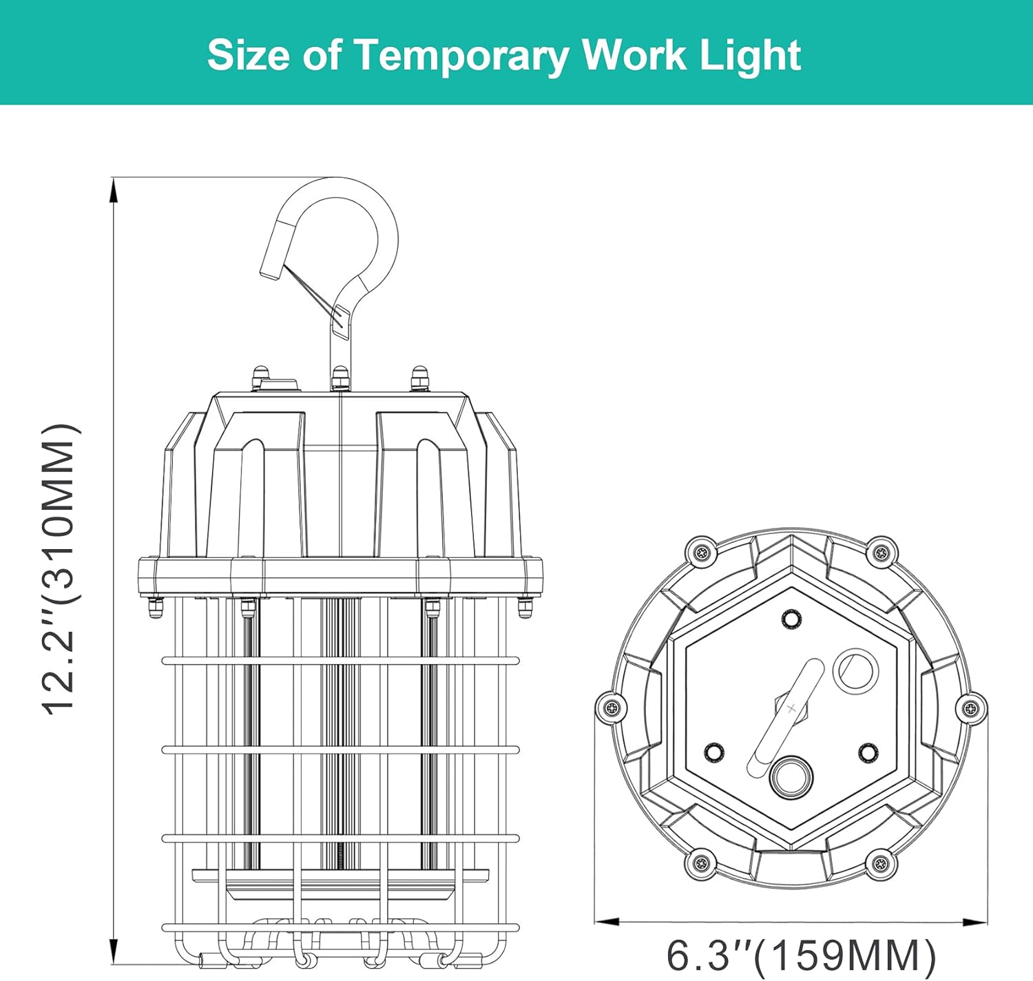 80W LED Portable Hanging Work Light, 11,600LM, IP65, Pack of 2 F87097