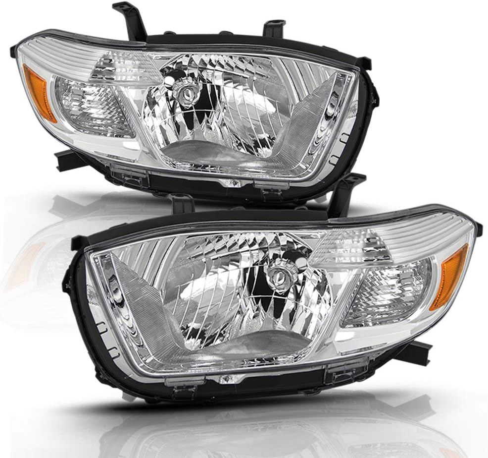 Chrome Housing Headlights Headlamps Assembly for Toyota Highlander N7749