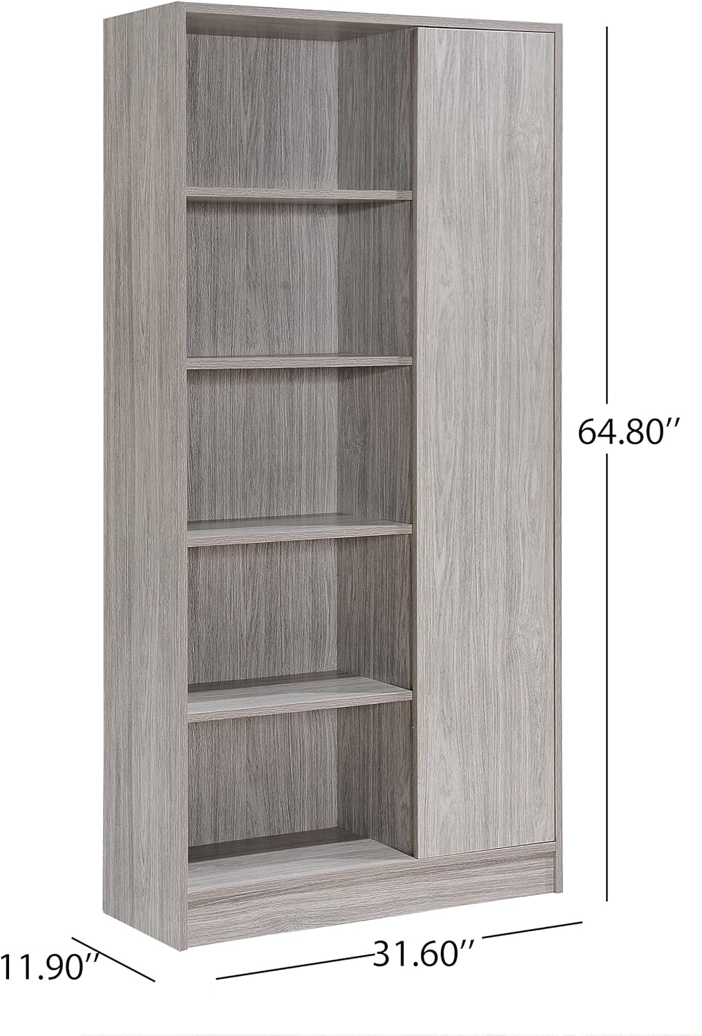 Grey Oak Finish Faux Wood Bookcase X985351