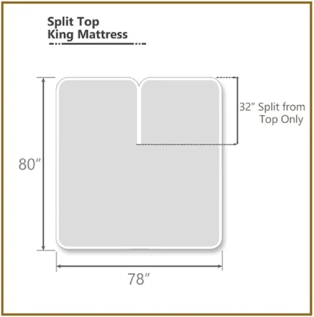 Adjustable Fitted Sheet Only (Top Split King, Solid Coral) Deep Pocket Half Split Bottom Sheet Y49555